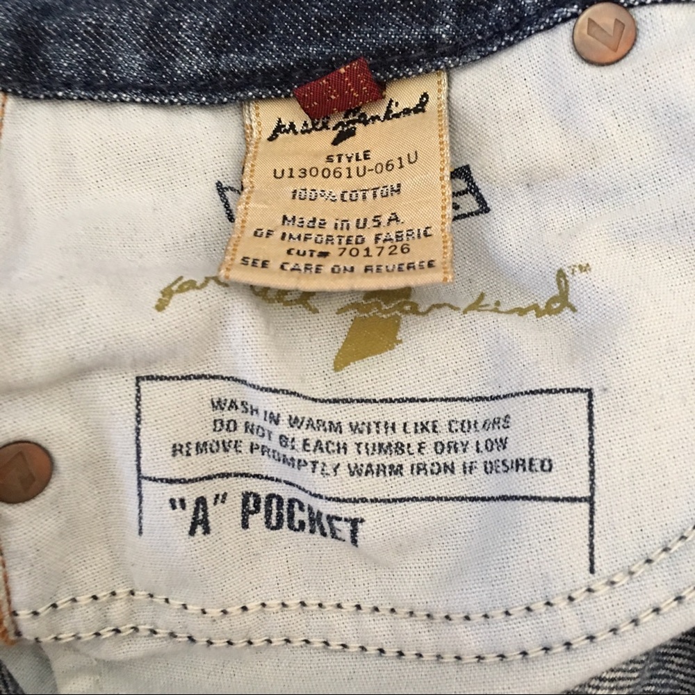 Pink A Pocket 7 FOMK Waist 31” Blue Tinted Jeans - Picture 3 of 4